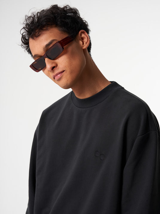 Pinqponq Sweatshirt - Circles Peat Black (Unisex) Saisonschlussverkauf