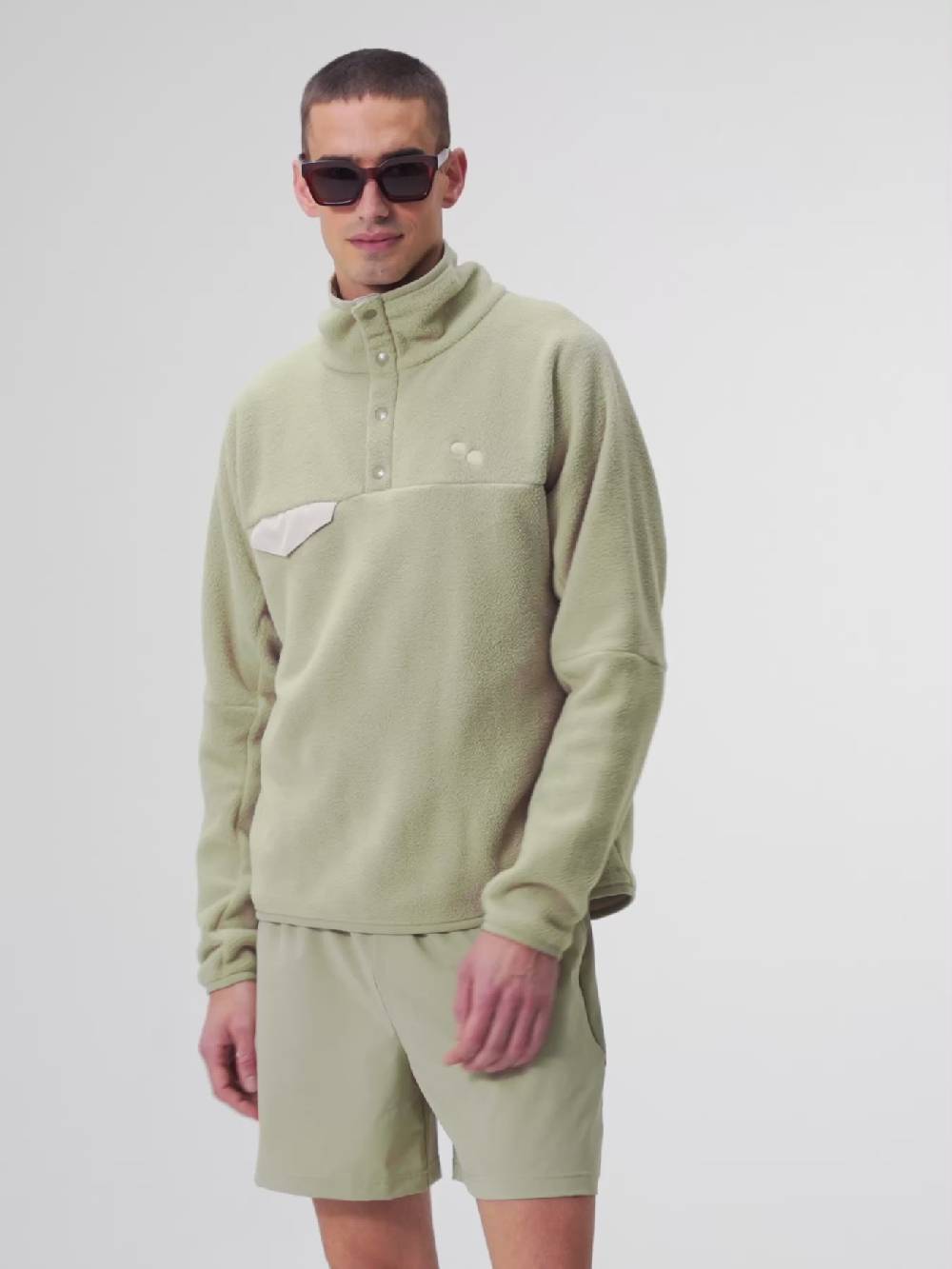 Pinqponq Fleece Pullover - Reed Olive (Unisex) Bis zu 60% Rabatt