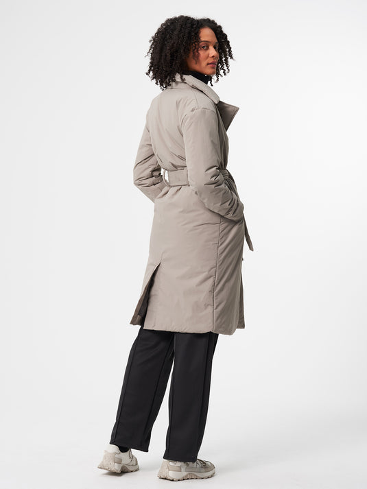 Pinqponq Padded Trench Coat - Cement Taupe (Unisex) Riesige Rabatte