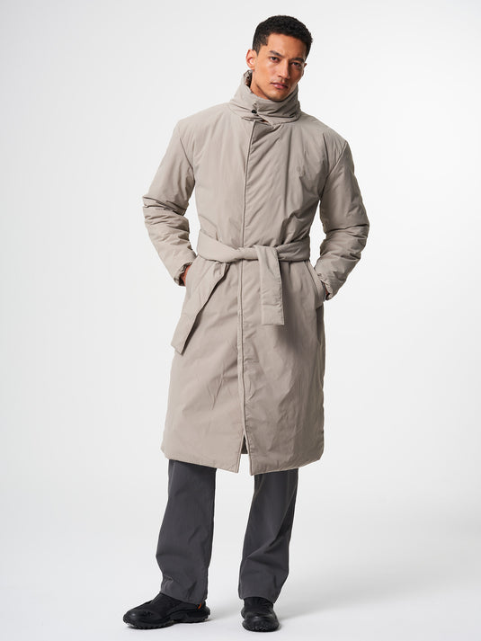 Pinqponq Padded Trench Coat - Cement Taupe (Unisex) Riesige Rabatte