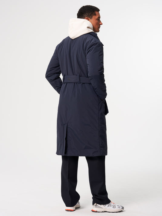 Pinqponq Padded Trench Coat - Fjord Navy (Unisex) 50% Rabatt mit kostenlosem Versand