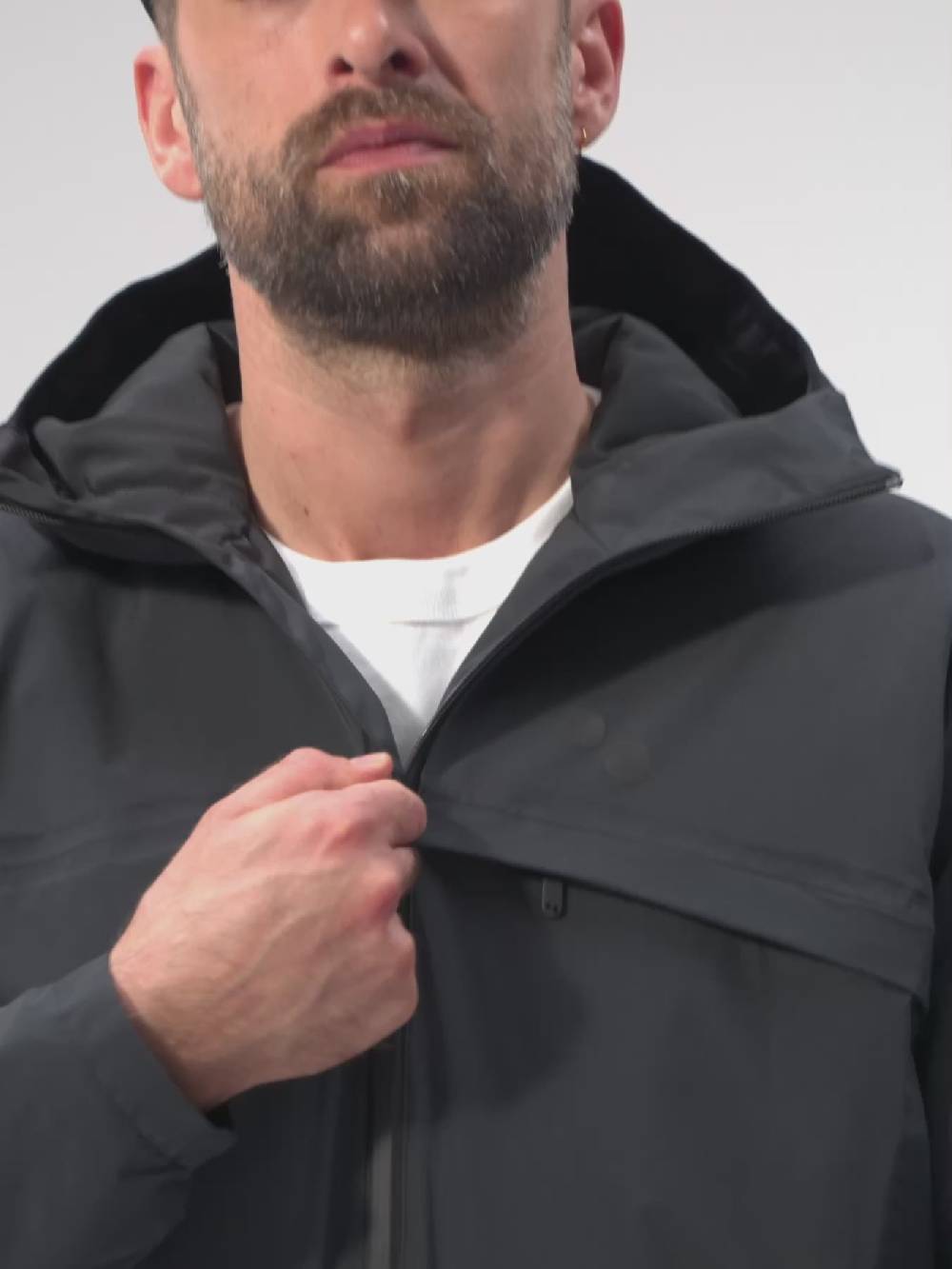 Pinqponq Hoodie Jacket - Peat Black (Male) Fabrikverkauf