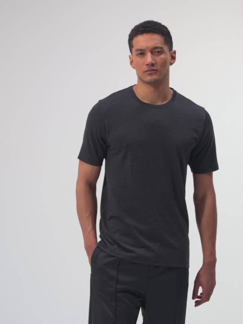 Pinqponq T-Shirt Merino - Dark Grey Melange (Male) Meist gekauft