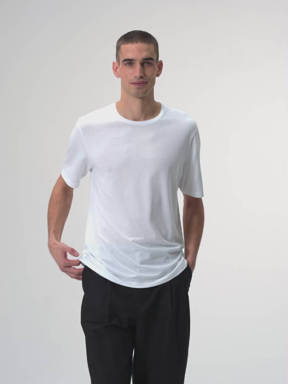 Pinqponq T-Shirt TENCEL™ - Wooden White (Male) Limitierter Zeitrabatt