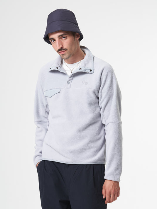 Pinqponq Fleece Pullover - Iced Grey (Unisex) Sonderangebot