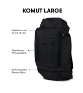 Pinqponq Komut Large - Pure Black Zeitlich begrenztes Angebot