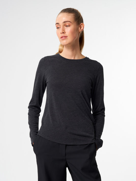 Pinqponq Longsleeve Merino - Dark Grey Melange (Female) Bestseller