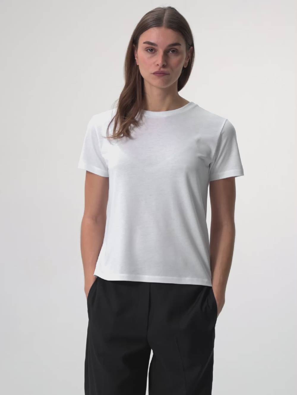 Pinqponq T-Shirt TENCEL™ - Wooden White (Female) Kauf eins, bekomm eins gratis