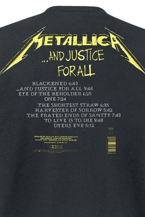 EMP " And Justice For All - Tracklist" T-Shirt schwarz von Metallica Clearance-Verkauf