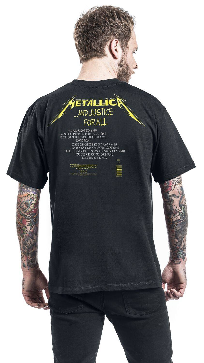 EMP " And Justice For All - Tracklist" T-Shirt schwarz von Metallica Clearance-Verkauf