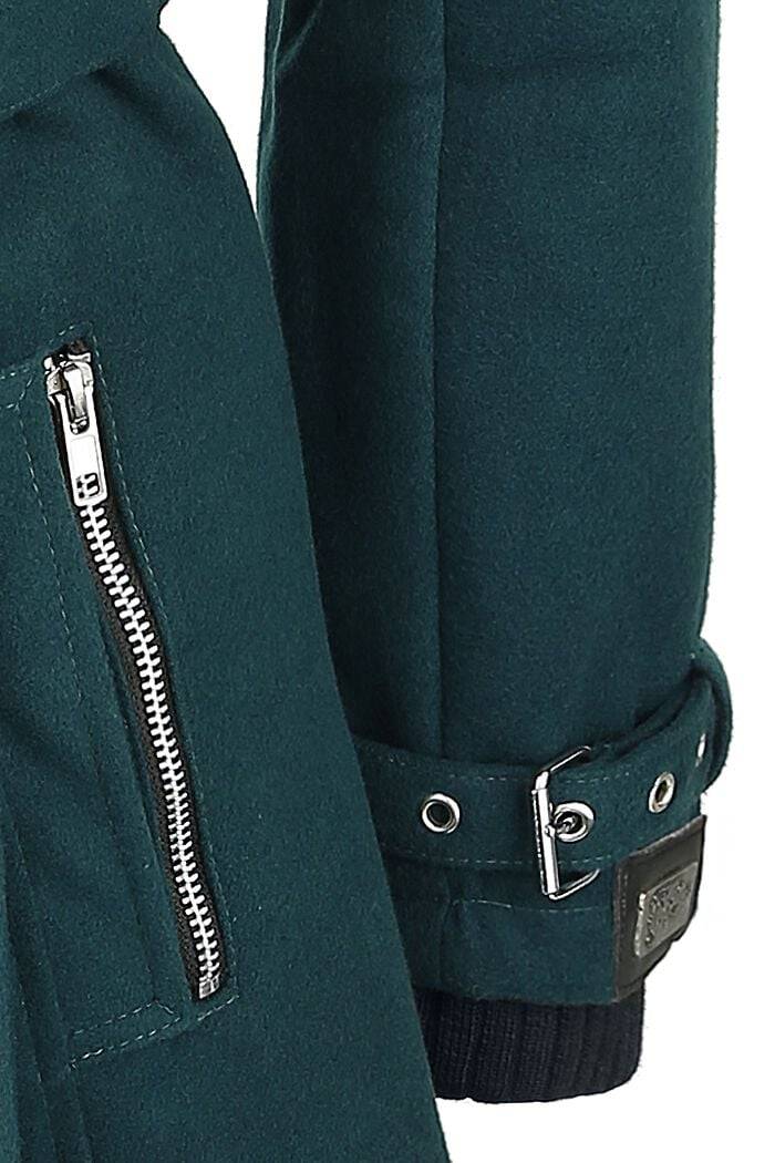EMP "Decay Coat" Wintermantel petrol von Vixxsin Blitzangebot