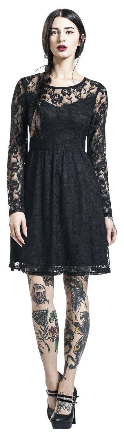 EMP "Lace Dress" Kurzes Kleid schwarz von Gothicana by EMP Bestseller
