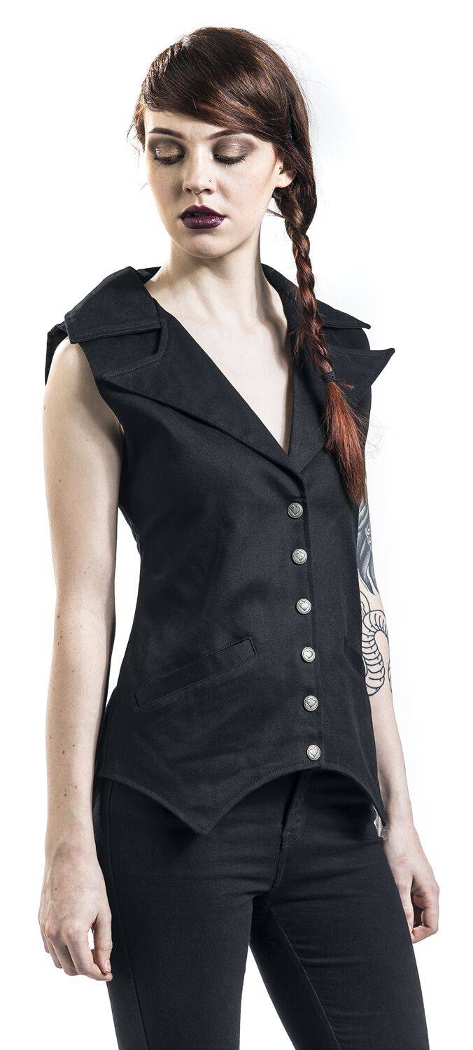 EMP Weste schwarz von Gothicana by EMP Letzte 3 Tage