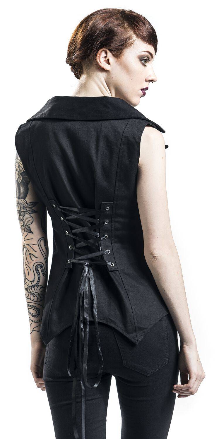 EMP Weste schwarz von Gothicana by EMP Letzte 3 Tage