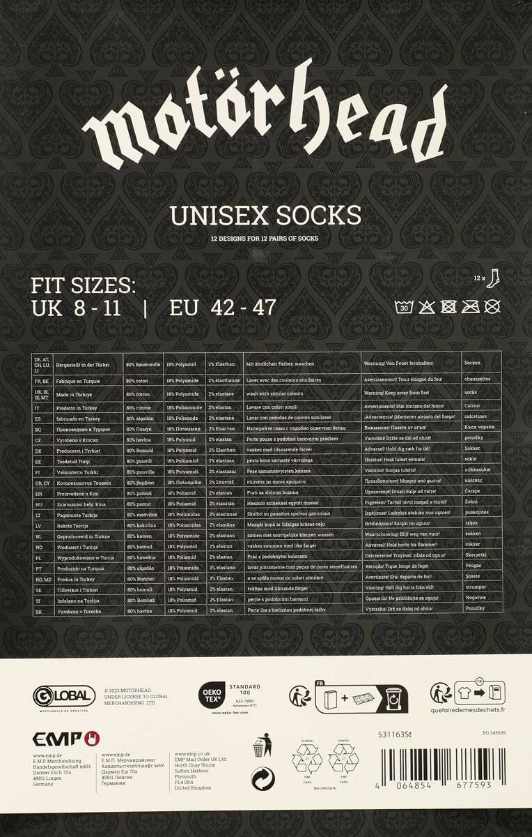 EMP "Socken-Adventskalender" Adventskalender multicolor von Motörhead Bis zu 50% Rabatt