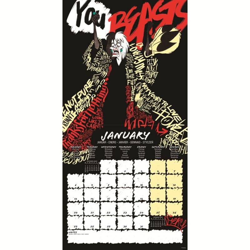 EMP "Villains - Wandkalender 2025" Kalenderbuch multicolor von Disney Valentinstagsangebot