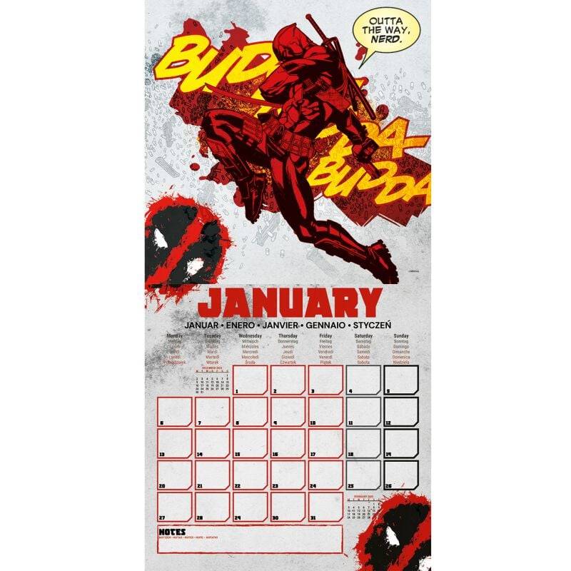 EMP "Wandkalender 2025" Kalenderbuch multicolor von Deadpool Jubiläumsangebot