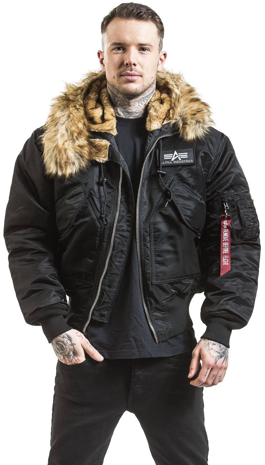 EMP "45P Hooded Custom" Winterjacke schwarz von Alpha Industries Exklusive Angebote