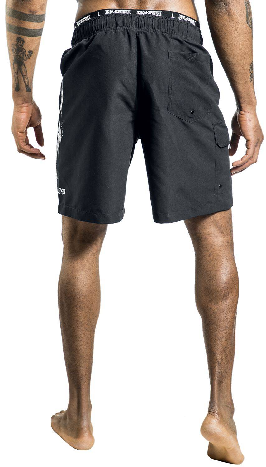 EMP Badeshort schwarz von Gothicana by EMP 50% Rabatt mit kostenlosem Versand
