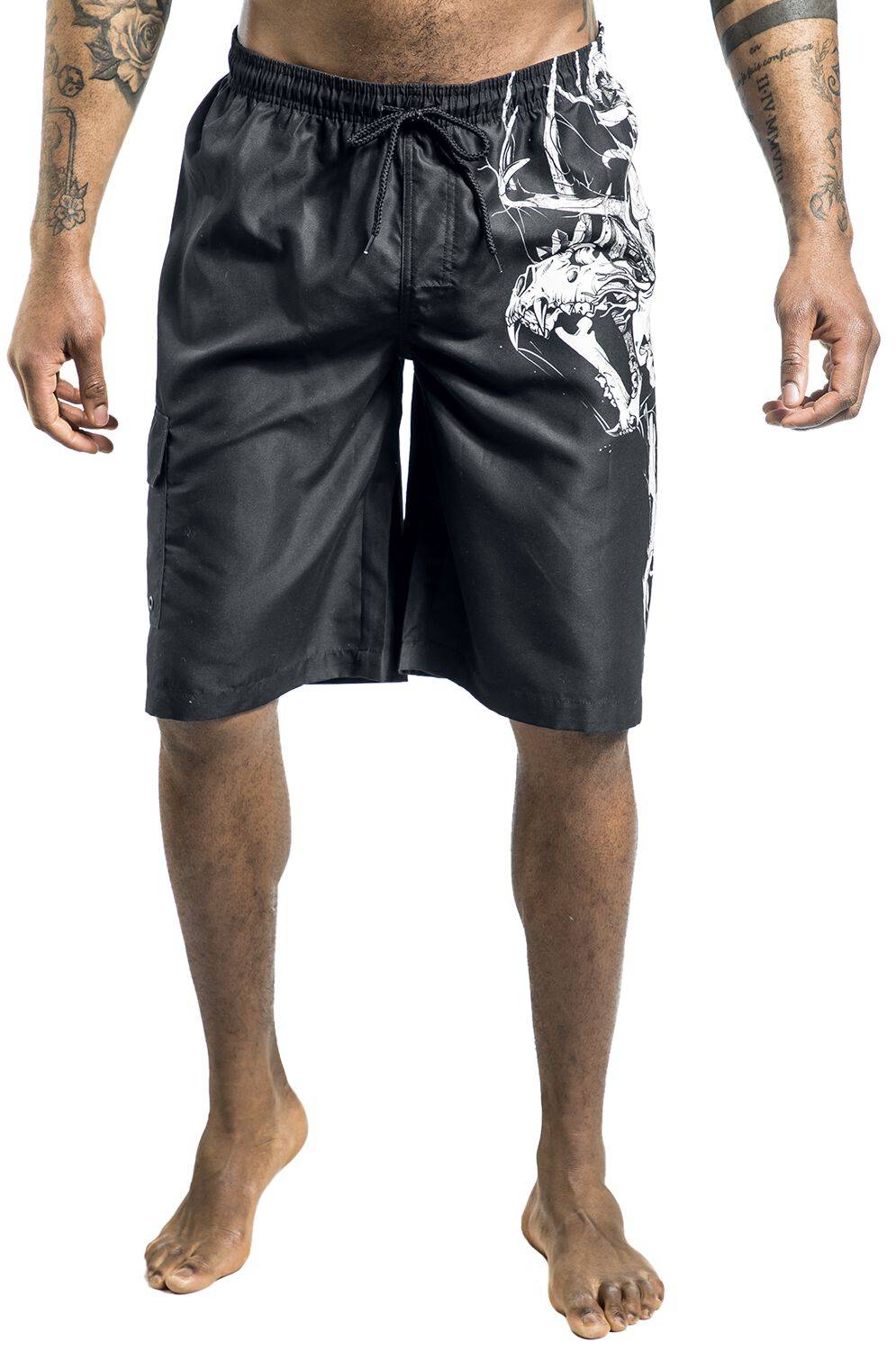 EMP Badeshort schwarz von Gothicana by EMP Sonderangebot