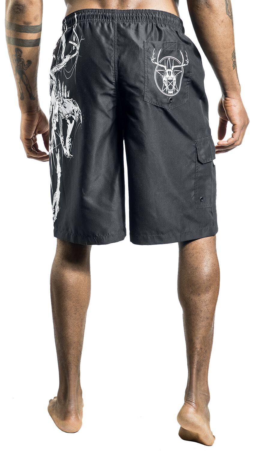 EMP Badeshort schwarz von Gothicana by EMP Sonderangebot