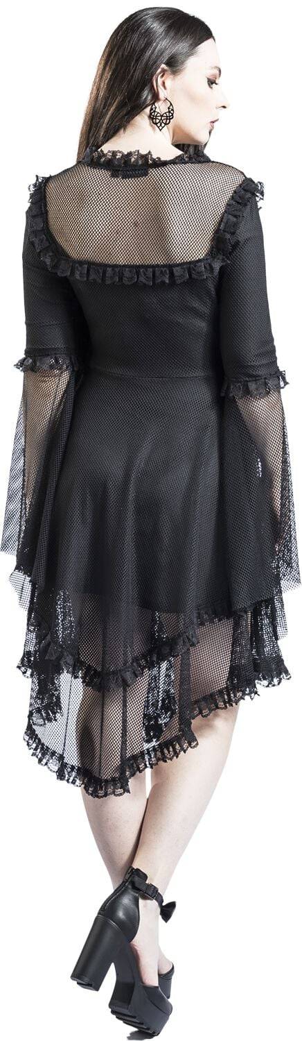 EMP "Fishnet Flared Dress" Mittellanges Kleid schwarz von Jawbreaker Tiefpreis
