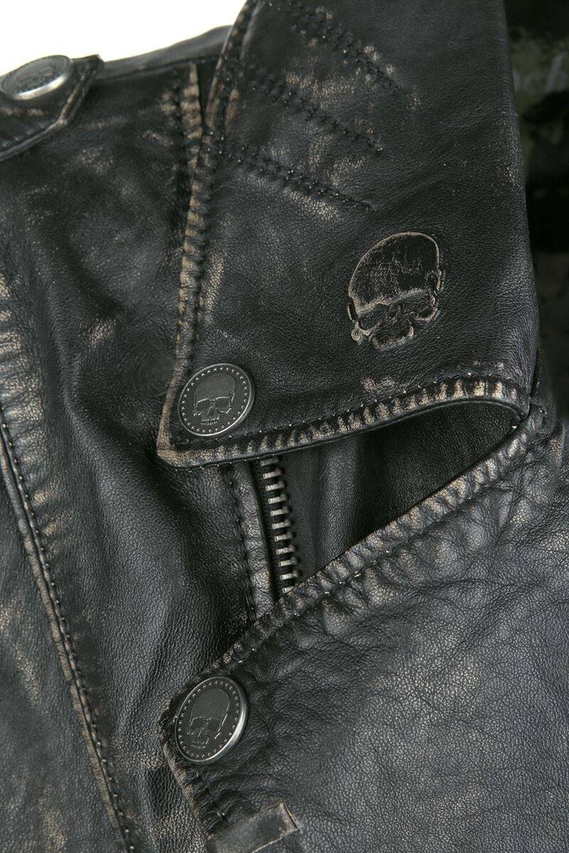 EMP Lederjacke dunkelgrau von Rock Rebel by EMP Fabrik Onlineshop