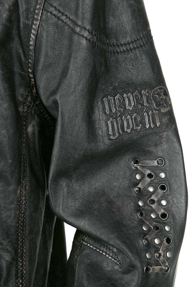 EMP Lederjacke dunkelgrau von Rock Rebel by EMP Fabrik Onlineshop
