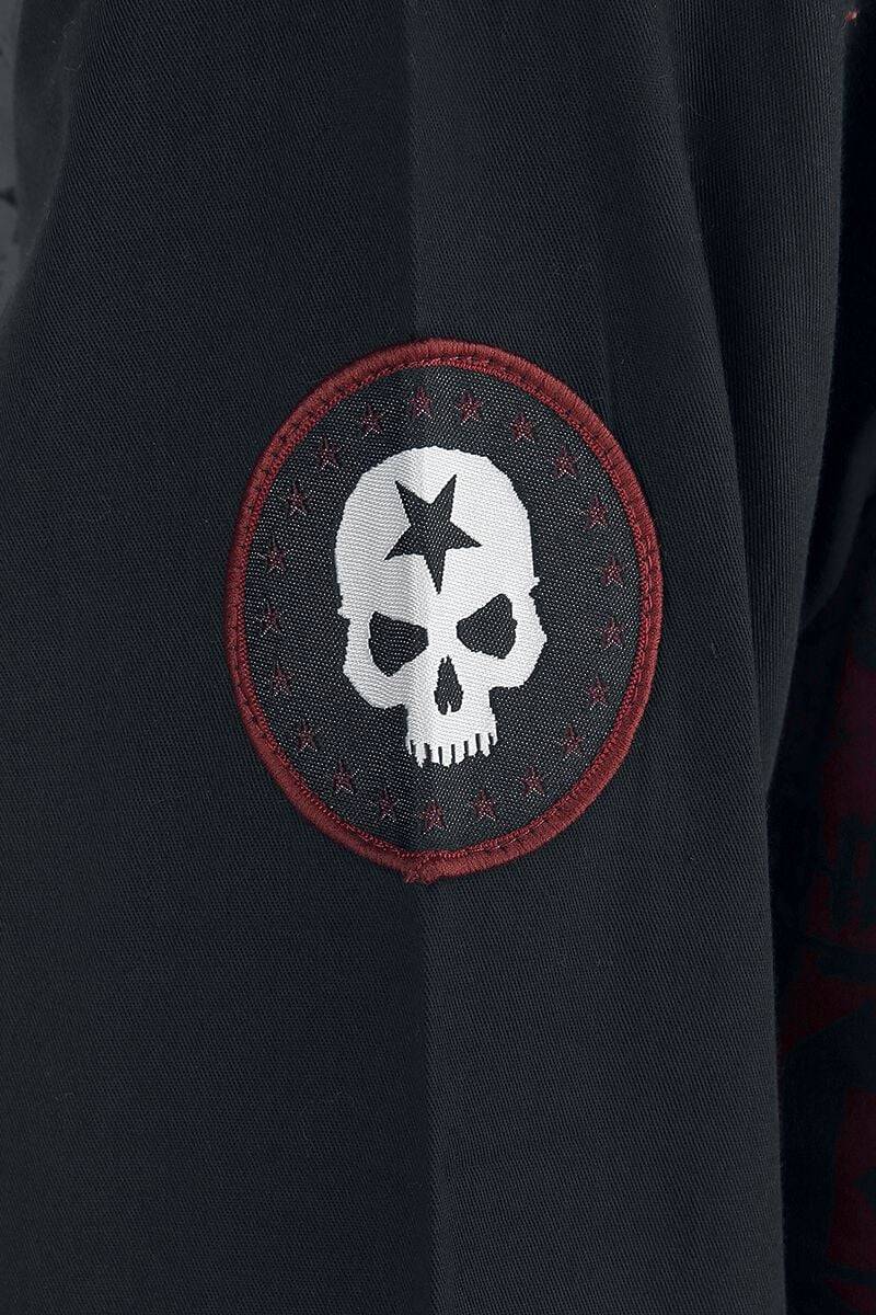 EMP Langarmhemd schwarz/rot von Rock Rebel by EMP Fabrikpreis