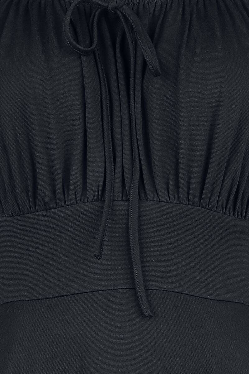 EMP "Gathered Neckline Flare Dress" Mittellanges Kleid schwarz von Voodoo Vixen Black Friday