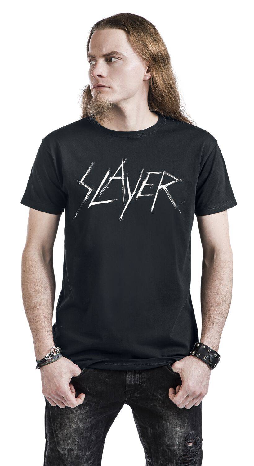 EMP "Scratchy Logo" T-Shirt schwarz von Slayer 50% Rabatt mit kostenlosem Versand