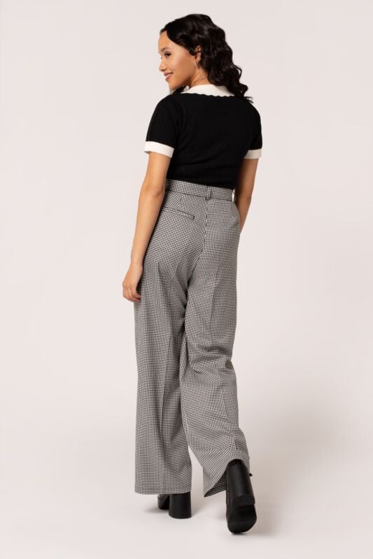 EMP "Teddy Trousers" Stoffhose schwarz/weiß von Hell Bunny Räumungsverkauf