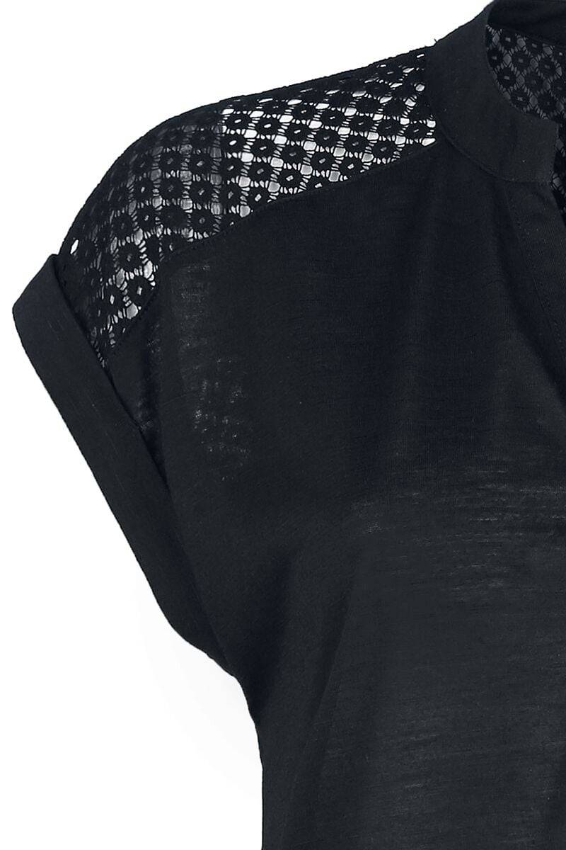EMP "Heeze - Back Lace Wide Slub Jersey Tee" T-Shirt schwarz von Rotterdamned Outlet