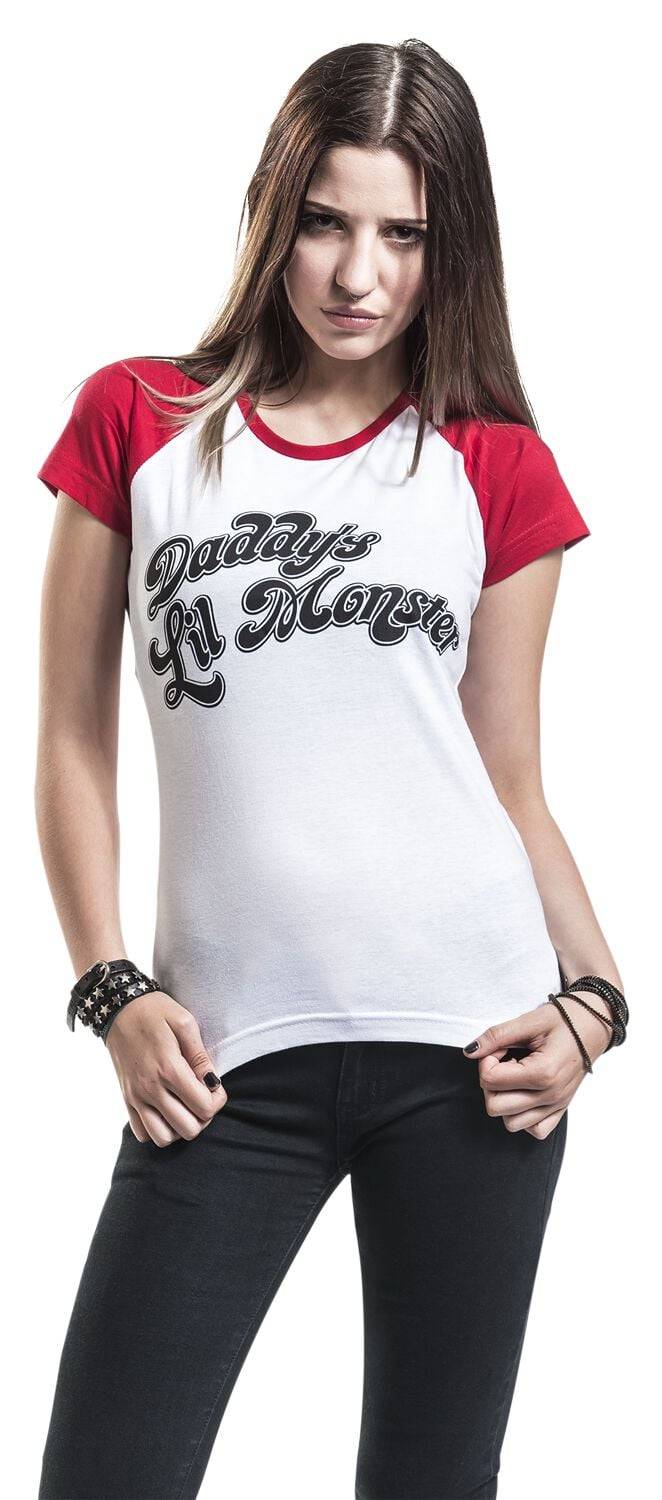 EMP "Daddy's Lil' Monster" T-Shirt weiß/rot von Suicide Squad Begrenztes Angebot