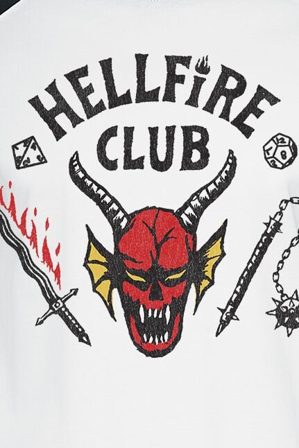 EMP "Hellfire Club" T-Shirt weiß/schwarz von Stranger Things Preisnachlass