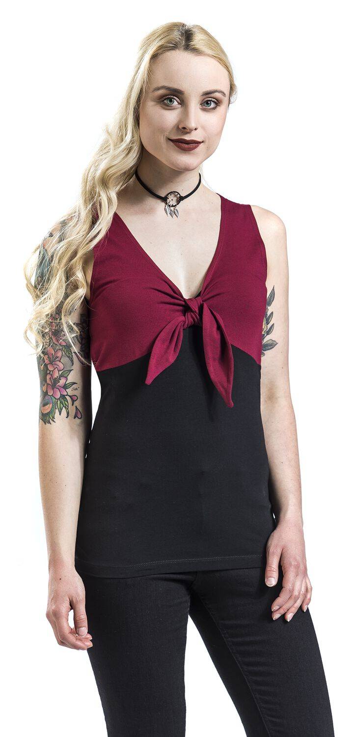 EMP Top bordeaux/schwarz von Rock Rebel by EMP Saisonschlussverkauf
