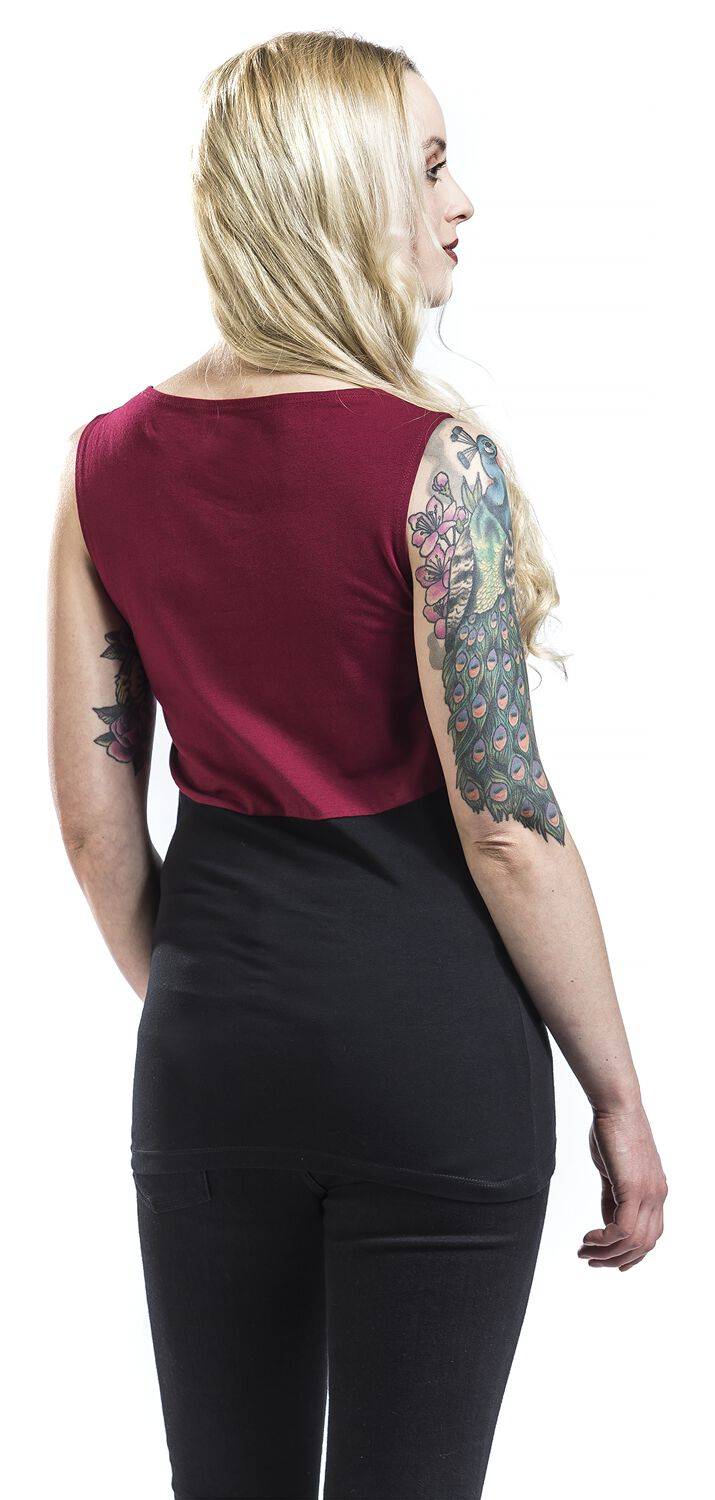 EMP Top bordeaux/schwarz von Rock Rebel by EMP Saisonschlussverkauf