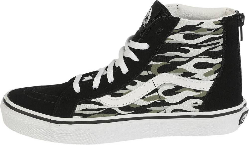 EMP "SK8-HI Zip Flame Camo" Kinder Sneaker schwarz/grau von Vans Kids Letzte 3 Tage