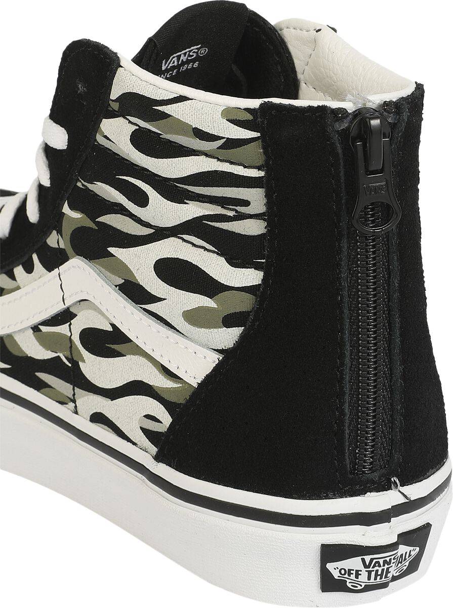 EMP "SK8-HI Zip Flame Camo" Kinder Sneaker schwarz/grau von Vans Kids Letzte 3 Tage