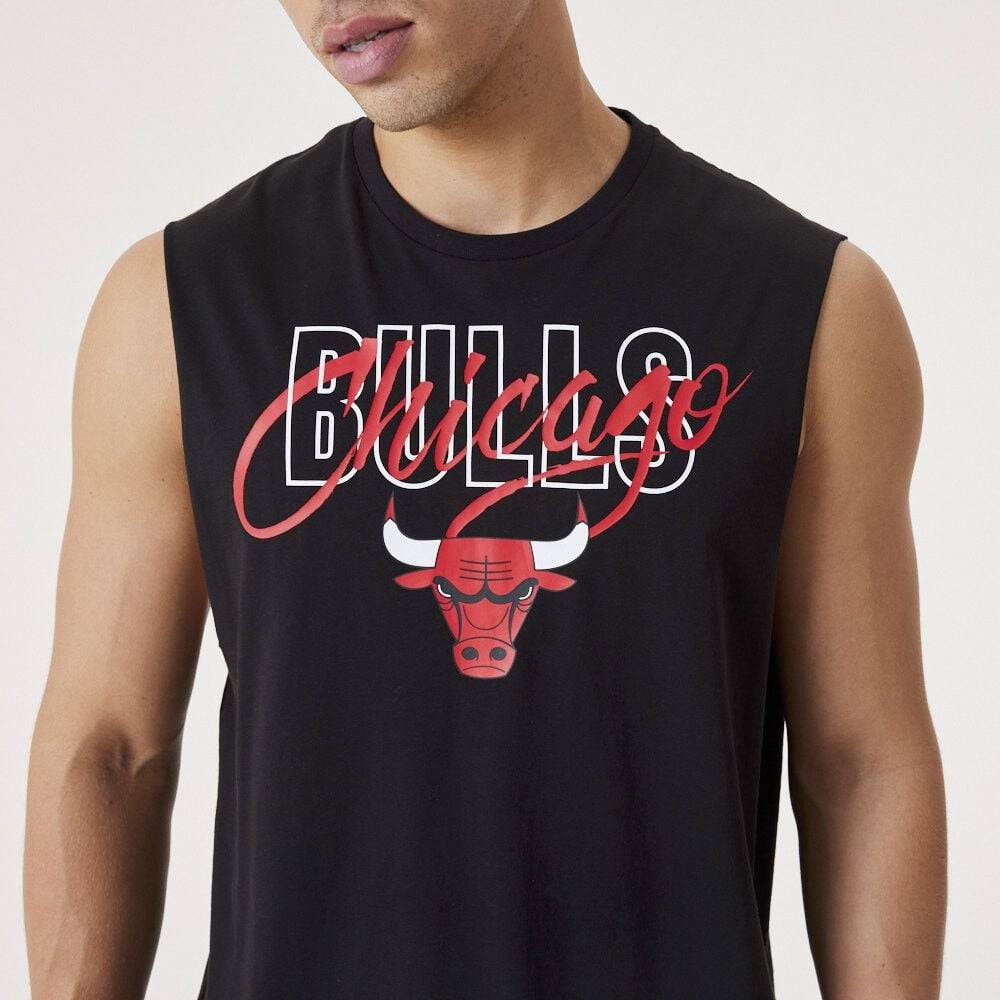 EMP "Script Sleeveless Tee - Chicago Bulls" Tank-Top schwarz von New Era - NBA Rabatte dieses Monats