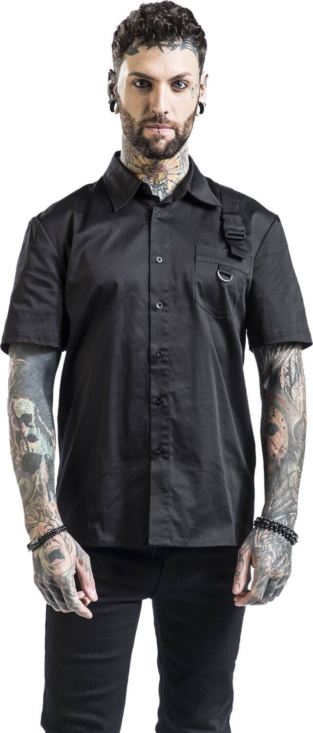 EMP "Black Shirt" Kurzarmhemd schwarz von H&R London Günstiger Verkauf