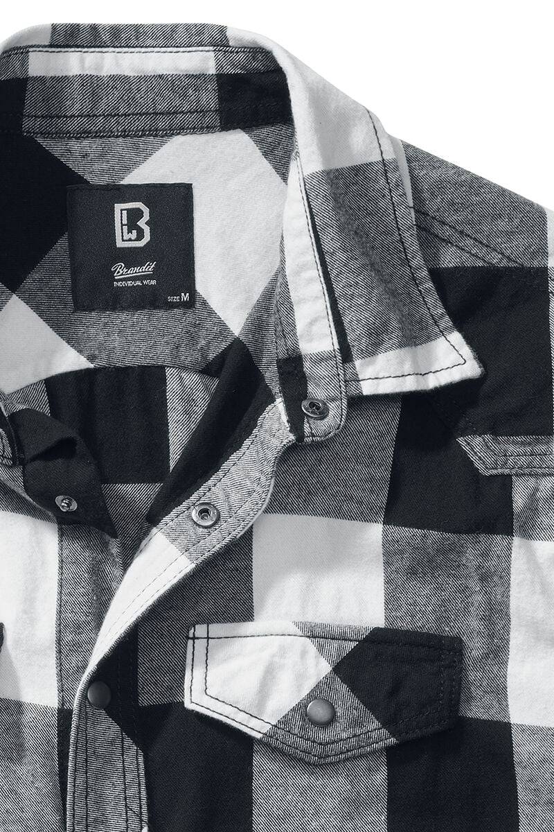 EMP "Sleeveless Checkshirt" Kurzarmhemd schwarz/weiß von Brandit Flash Sale