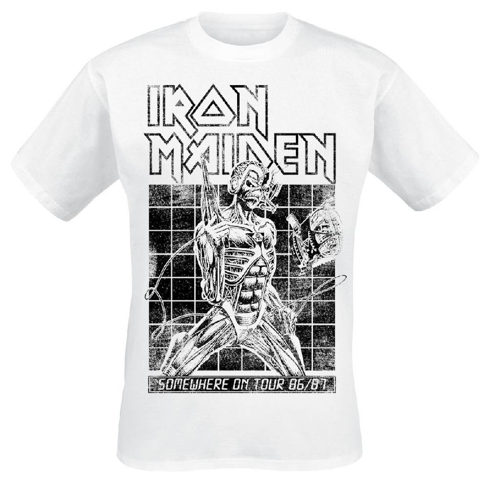 EMP "Sit Tour 86/87" T-Shirt weiß von Iron Maiden Begrenztes Angebot