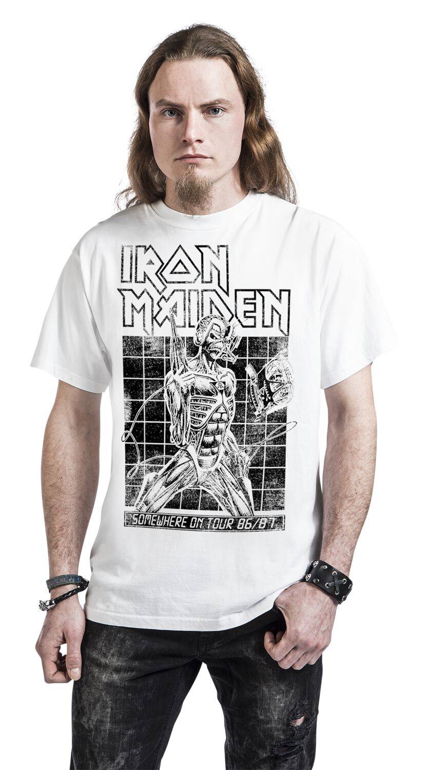 EMP "Sit Tour 86/87" T-Shirt weiß von Iron Maiden Begrenztes Angebot