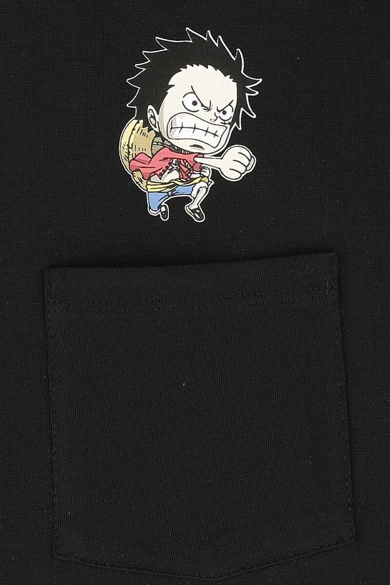 EMP "Luffy inklusive Brusttasche" T-Shirt schwarz von One Piece Cyber Monday