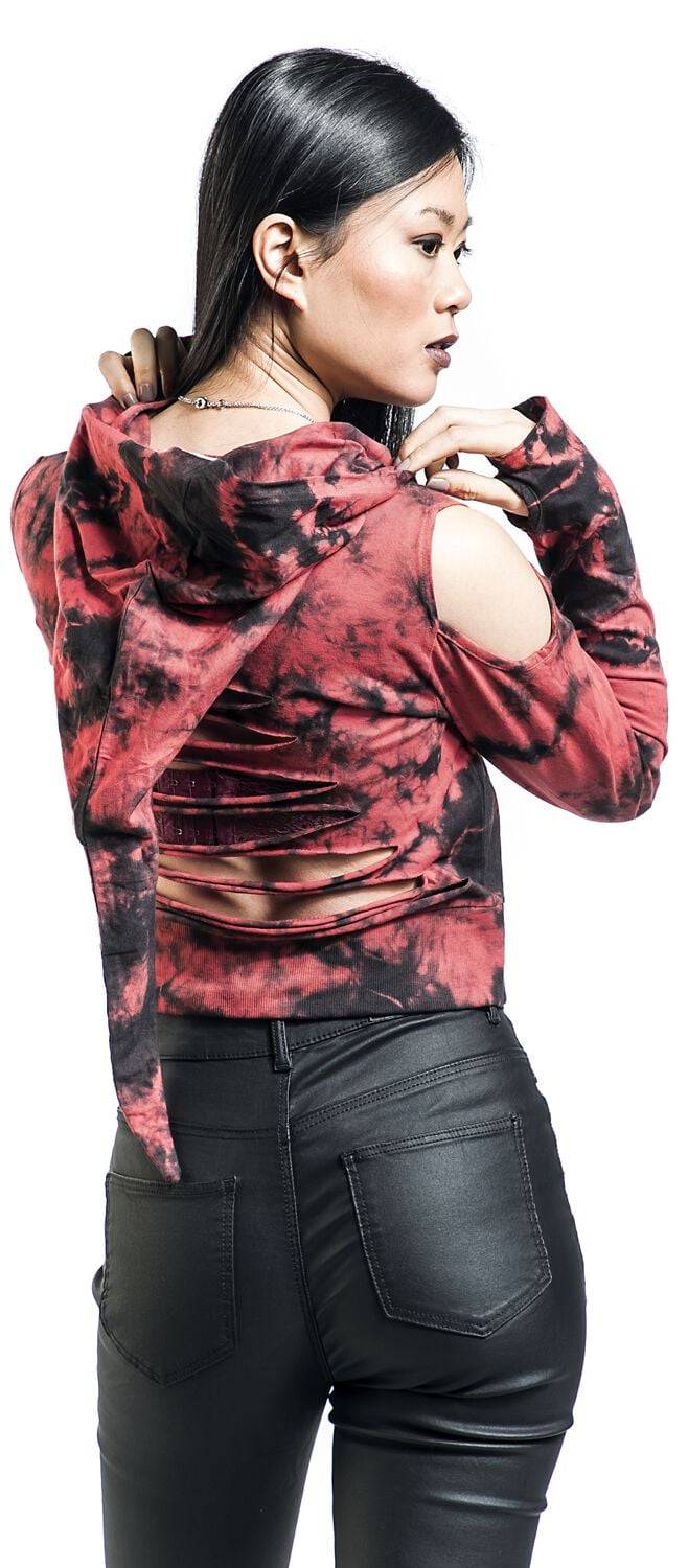EMP "Morrigan Hood" Kapuzenpullover rot/schwarz von Innocent Muttertagsangebot