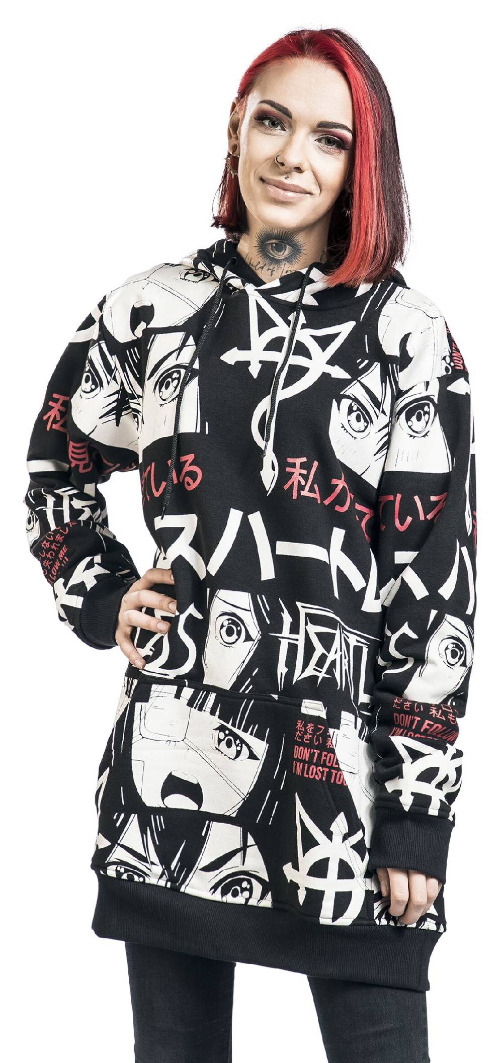 EMP "I'm Lost Hood" Kapuzenpullover schwarz/weiß/rot von Heartless Wochenangebot