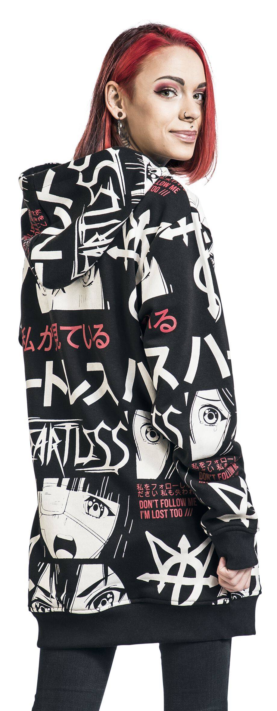 EMP "I'm Lost Hood" Kapuzenpullover schwarz/weiß/rot von Heartless Wochenangebot