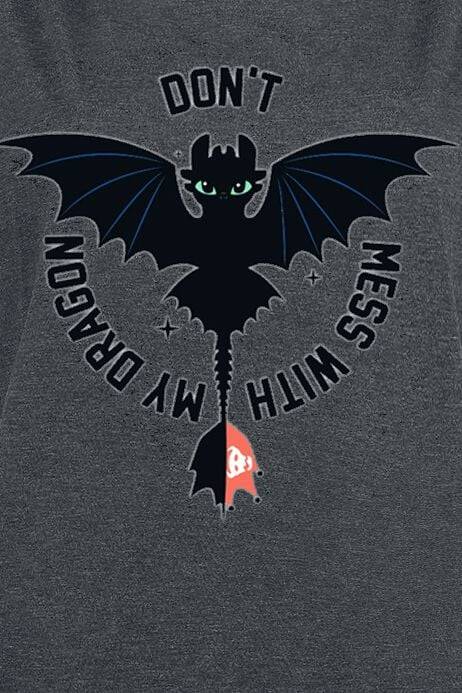 EMP "Don't Mess With My Dragon" T-Shirt grau meliert von Drachenzähmen leicht gemacht Heißer Verkauf