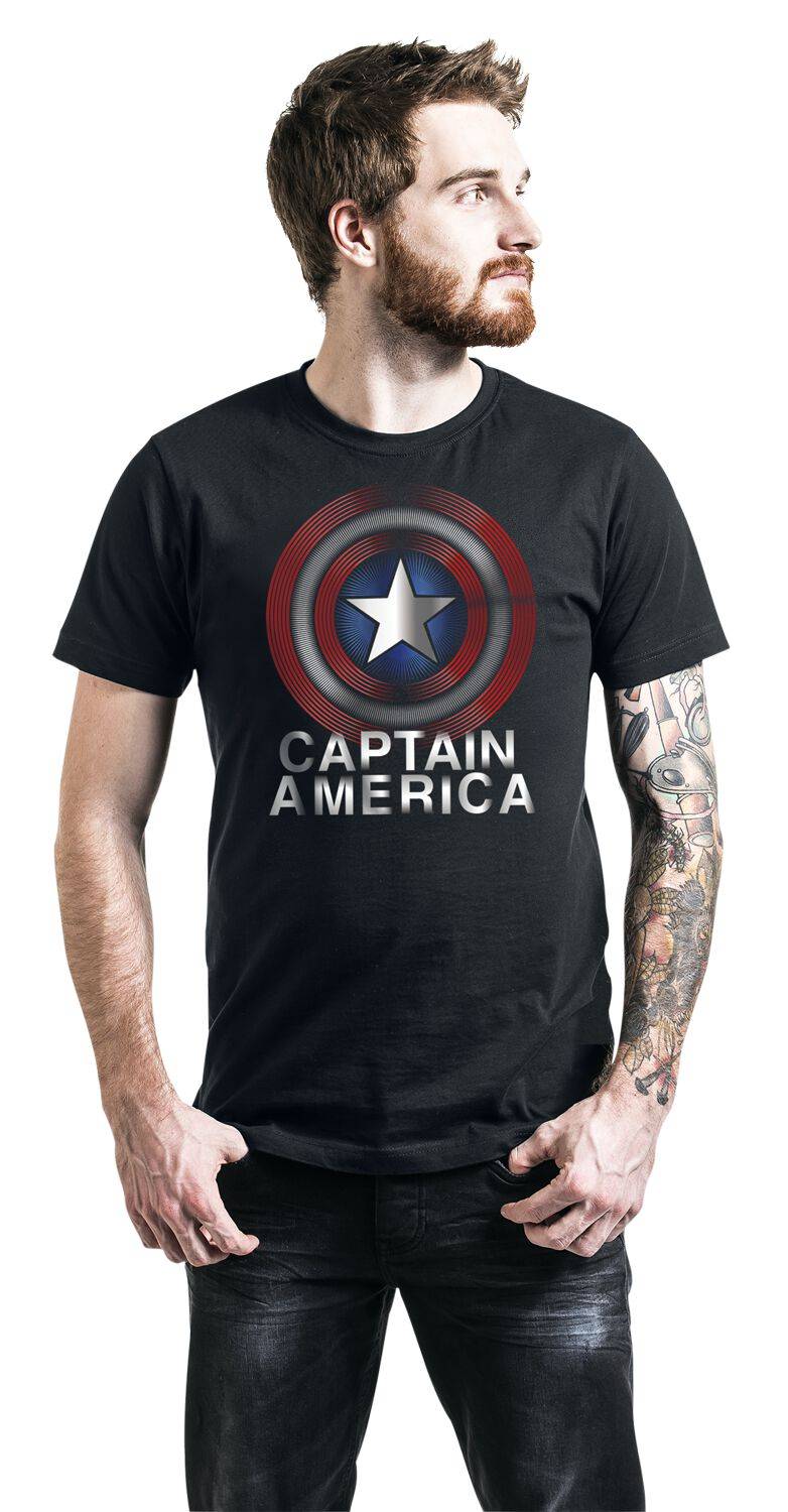 EMP "Captain America - Flash Logo" T-Shirt schwarz von Captain America Exklusive Angebote
